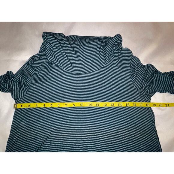 LED Cowl Neck‎ Tunic - Emerald Green w/Stripes - Size M - Made in USA - Soft! - Picture 4 of 8